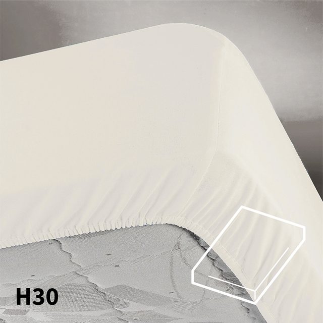 Lichte Dommelin katoenen molton met elastische hoeken en H30-aanduiding.